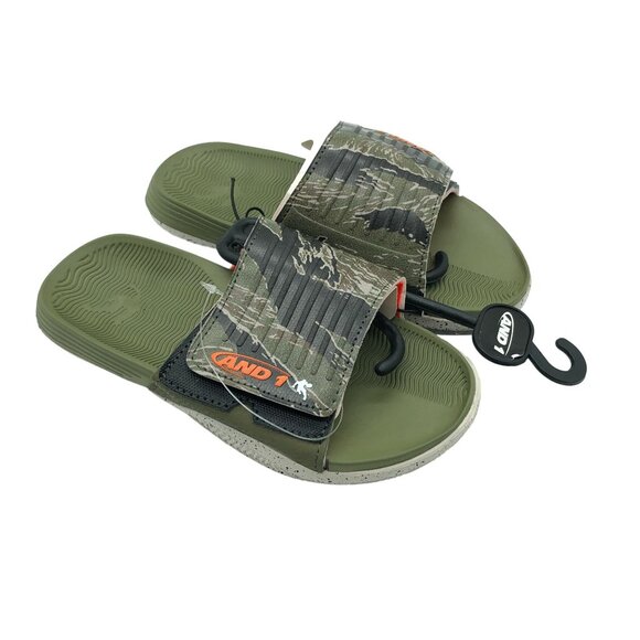 And1 Boys Nothin But Net Slide Sandals Camouflage Green 13 - Picture 1 of 4